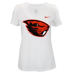 Women's Nike White Beaver V-Neck Tee